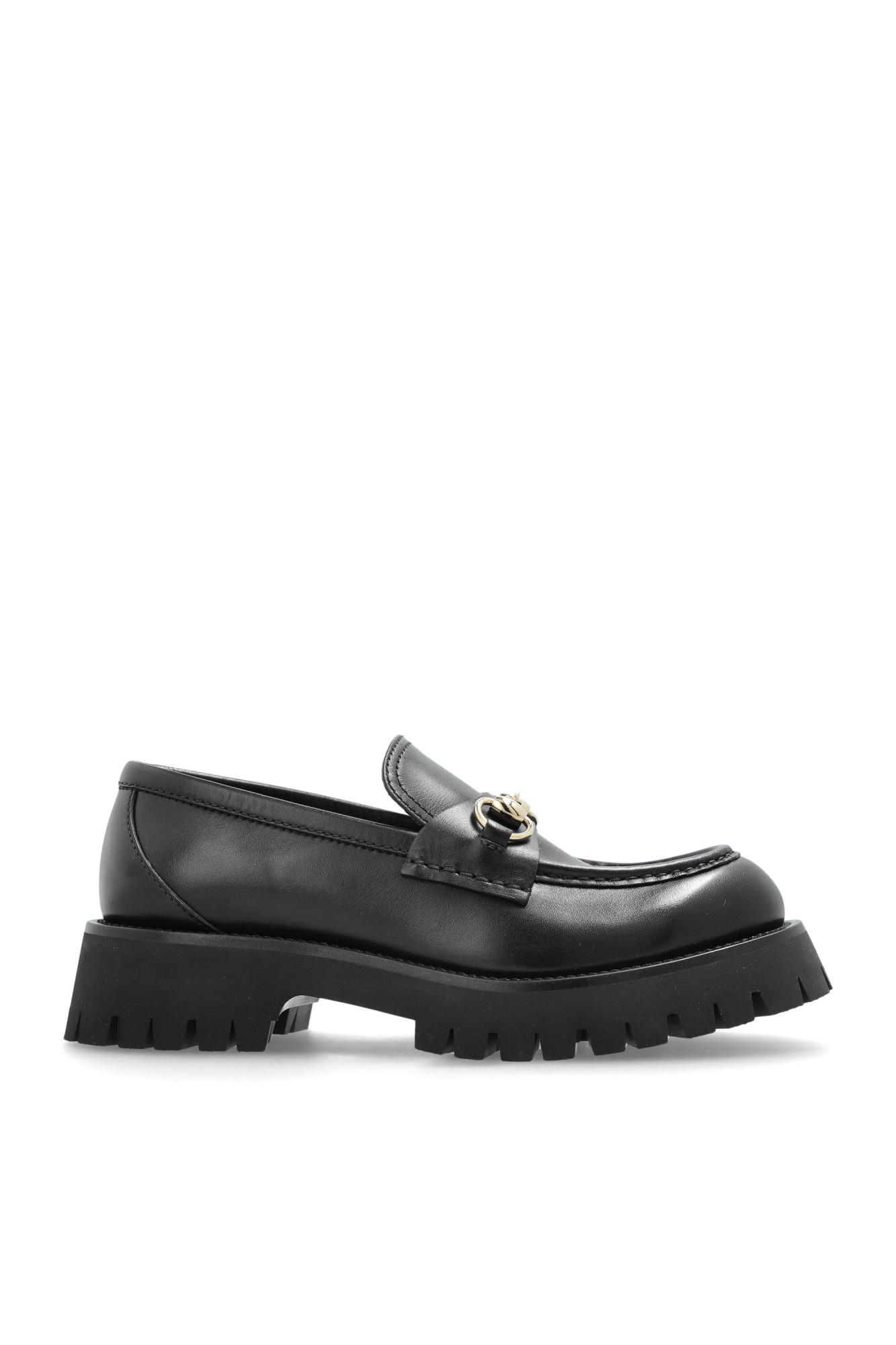 GUCCI ブラックローファー 7/8 Women's loafer with Double G in black leather | GUCCI® US